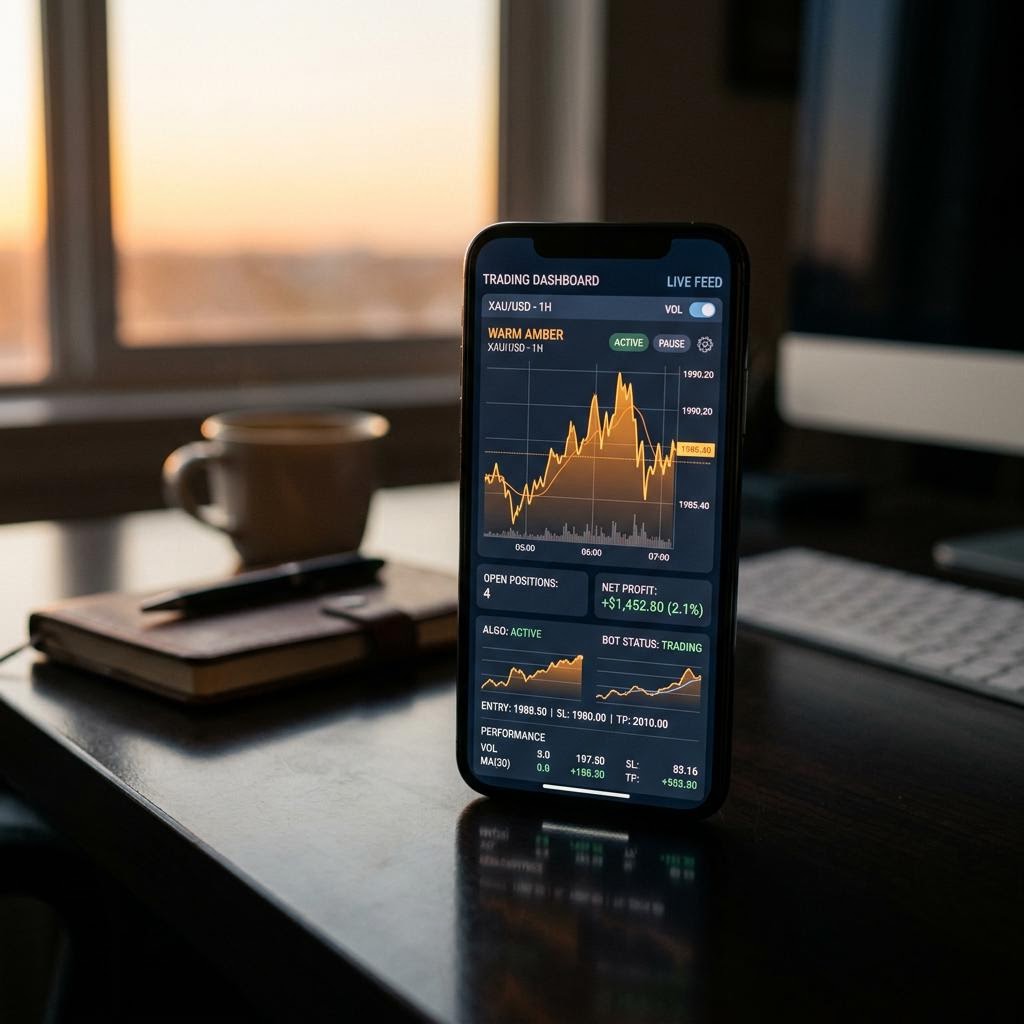 Tableau de bord de trading Institut du Patrimoine 3.0 sur smartphone